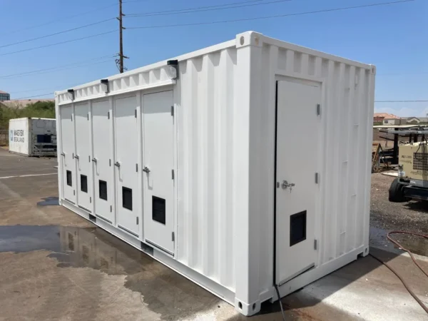 20ft Portable Restrooms With Five Separate Bathroom Stalls - Image 3