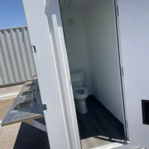 20ft Portable Restrooms With Five Separate Bathroom Stalls - Image 5