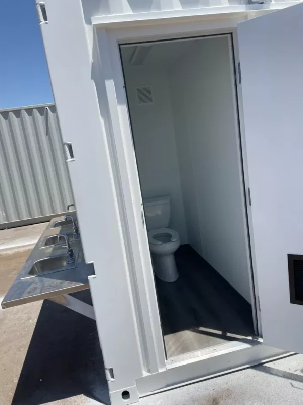 20ft Portable Restrooms With Five Separate Bathroom Stalls - Image 5