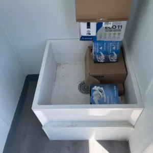 20ft Portable Restrooms With Five Separate Bathroom Stalls - Image 6