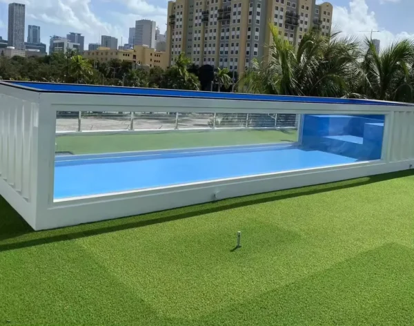 Factory Prefab 40ft Shipping Container Swimming Pool With SPA Acrylic Window For Outdoor