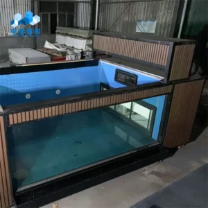 20 ft 40 ft shipping container outdoor acrylic container swimming pools with glass
